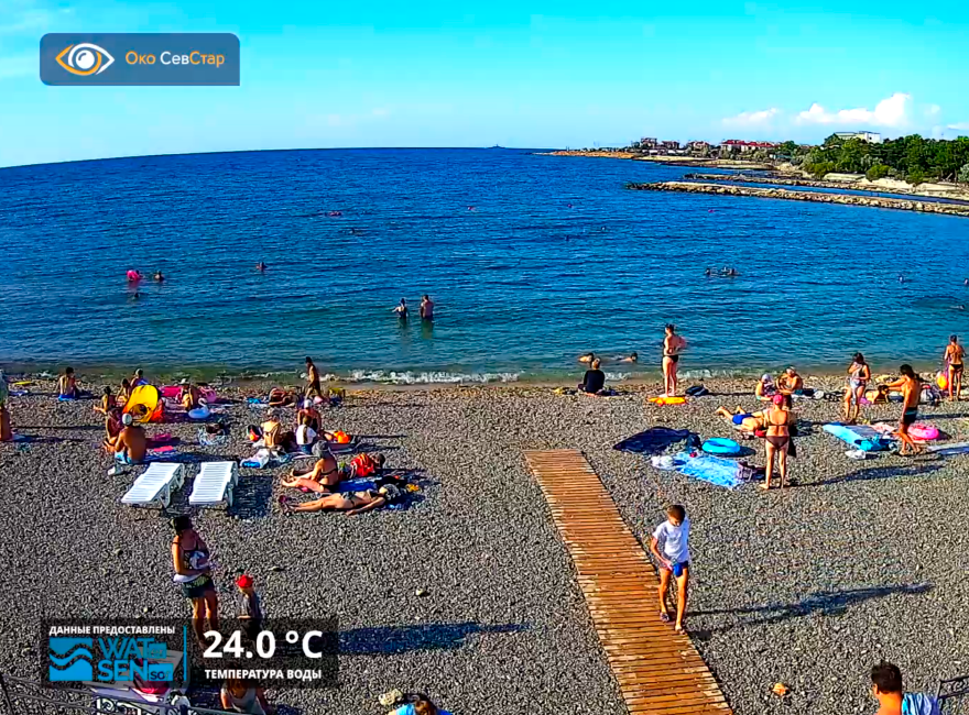Онлайн камера "Око СевСтар" на Солдатском пляже в Севастополе.
